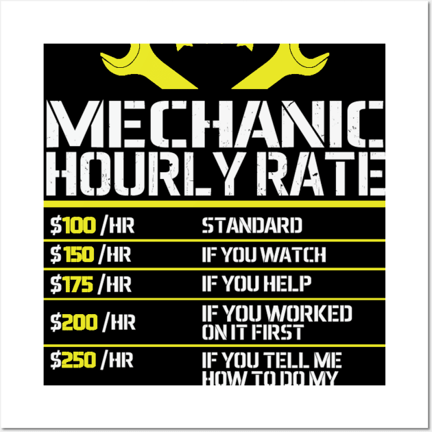 Mechanic Hourly Rate Wall Art by CREATIVITY88